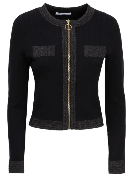 Influencer Geacă tricotată negru