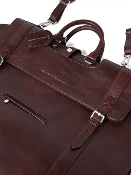 Costum Brunello Cucinelli din piele de costum roșu