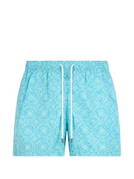 Slip de baie Fedeli cu imagine cu imprimeu geometric cu cordon albastru