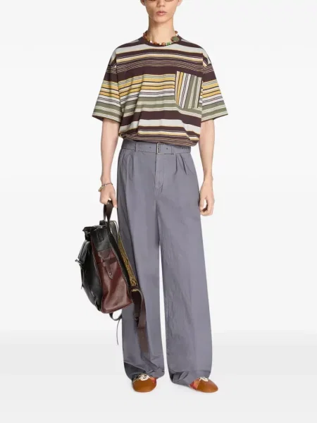 Cu centură pantaloni Dries Van Noten gri
