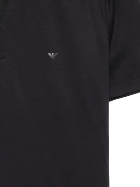 Tricou polo Emporio Armani cu autograf negru