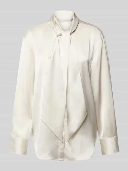 Bluzka koszulowa z listwą guzikową beżowa