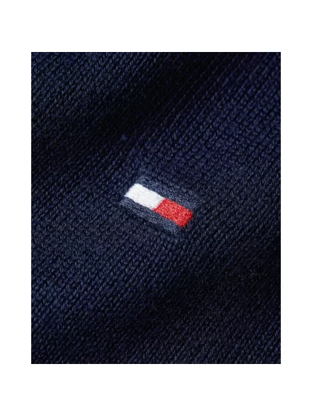Sweter z dzianiny z wyhaftowanym logo Tommy Hilfiger granatowy
