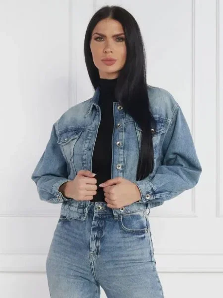 Patrizia Pepe Farmer kabát | Cropped Fit kék
