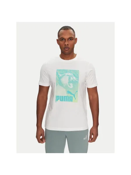 Puma Majica Graphics Photoprint Regular Fit bela
