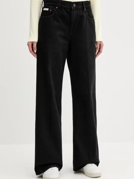 Džíny Calvin Klein Jeans high waist černé