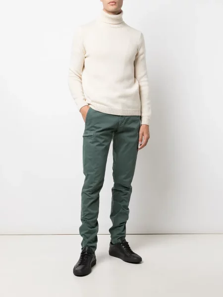 Spodnie cargo Stone Island z kamieniami zwężane zielone