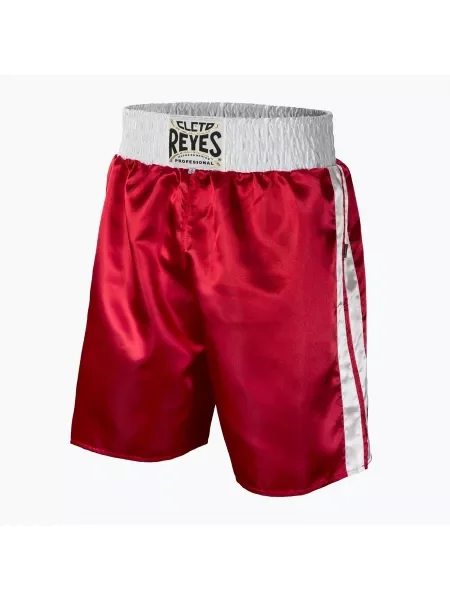 Bărbați Cleto Reyes Satin Boxing pantaloni scurți roșu/alb alb