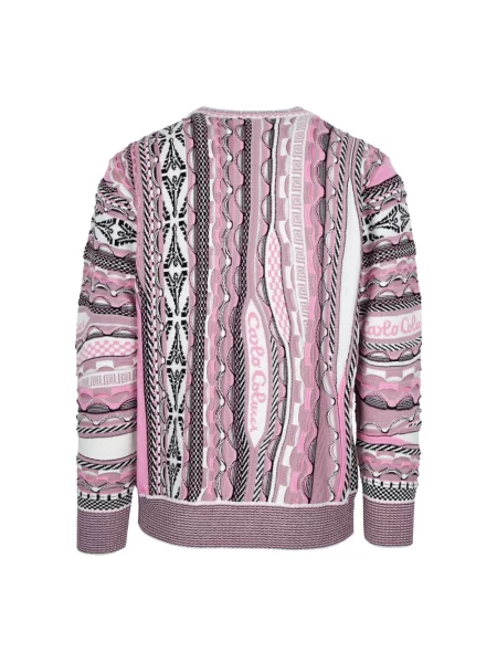 Dzianinowy sweter Carlo Colucci różowy