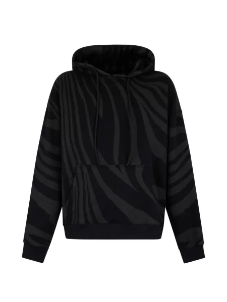 Hanorac cu glugă Roberto Cavalli cu imagine cu model zebră negru
