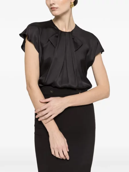 Top Nissa plisat negru