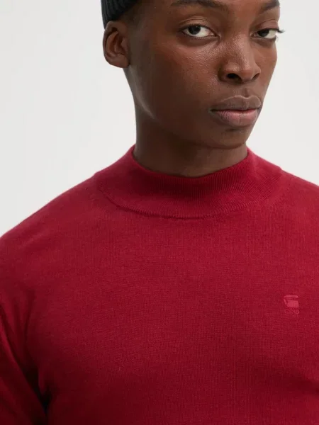 Шерстяная легкий водолазка G-star красная