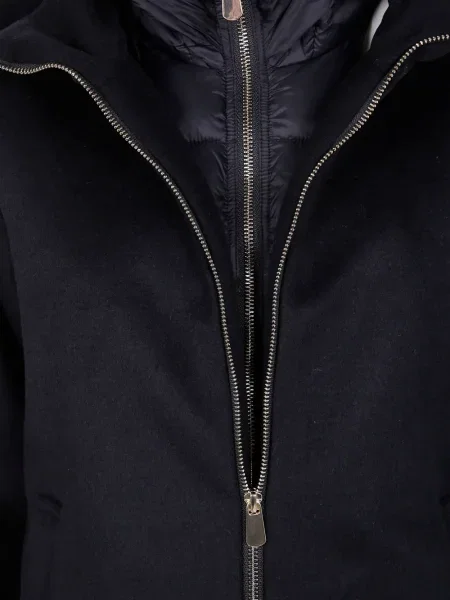 Palton Seventy cu glugă negru