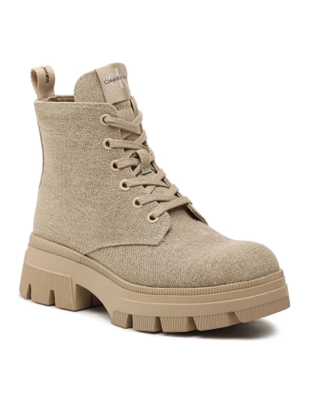Pohodni čevlji Calvin Klein Jeans Chunky Combat Laceup Boot Co Trabetine ACC bež
