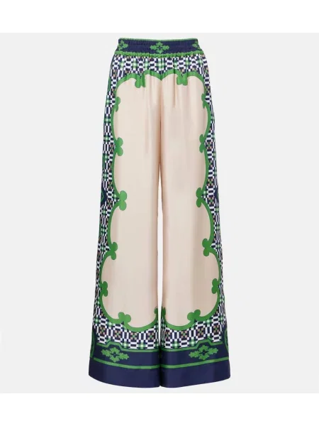 Pantaloni La Doublej de mătase cu imagine