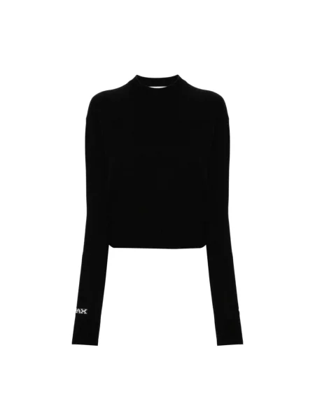 Sweter Sportmax wełniany z logo czarny