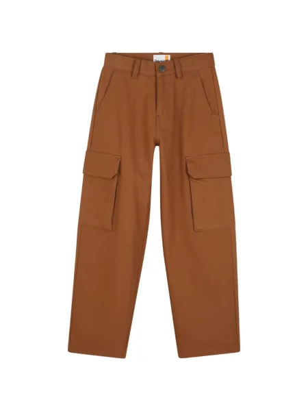 Spodnie cargo dziecięce Timberland brązowe