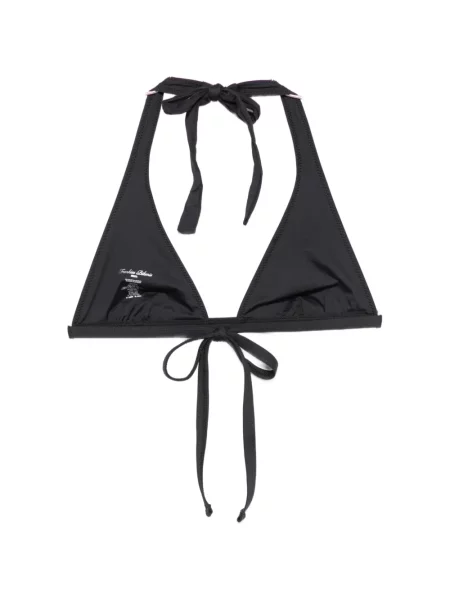 Top Frankies Bikinis cu gât halter negru
