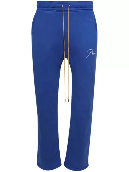 Șnur de strângere pantaloni Rhude din fleece alergare albastru
