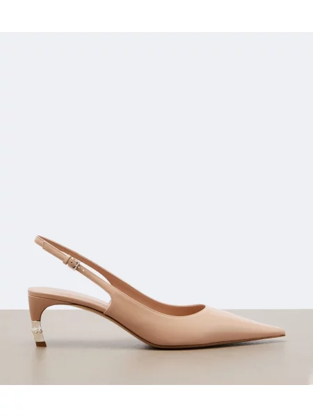 Pantofi cu toc Gucci din piele slingback roz