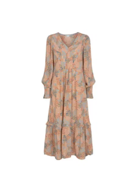 Sukienka midi Nümph z nadrukiem z dekoltem w serek do kolan