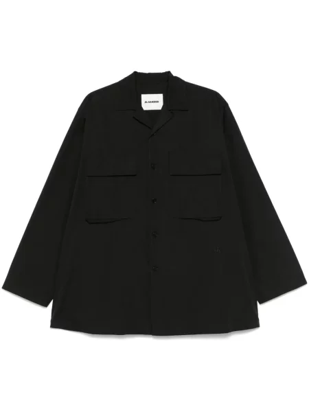 Cămașă Jil Sander cu broderie negru