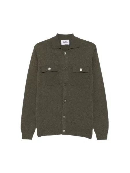 Lniany sweter Alpha Studio zielony