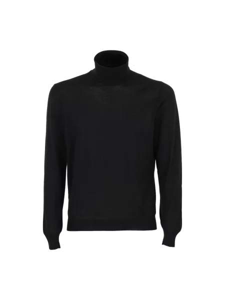 Sweter z golfem Tagliatore wełniany do golfa czarny