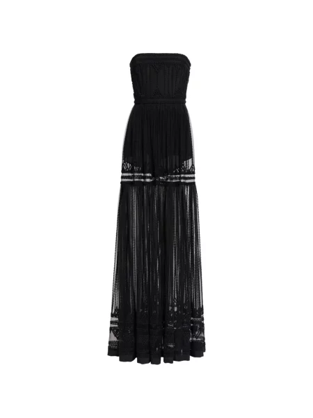 Rochie maxi Elie Saab fără bretele negru