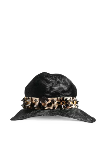 Pălărie de soare Dolce & Gabbana cu imagine cu model leopard negru