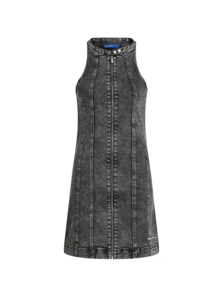 Rochie din denim Karl Lagerfeld Jeans fără mâneci gri