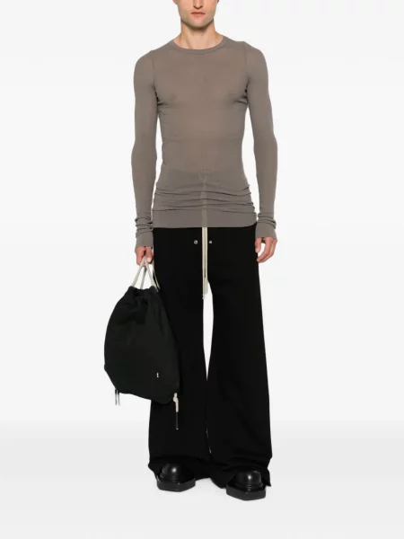 Lung tricou Rick Owens tricotate gri