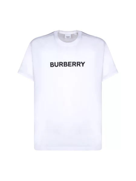 Koszulka Burberry z logo ze sznurkiem klasyczna biała