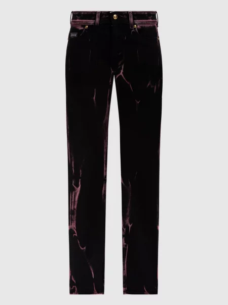 Джинси з мармуровим ефектом Versace Jeans Couture чорні