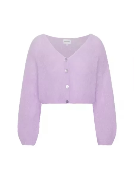 Krótki lekki moherowy kardigan American Dreams fioletowy