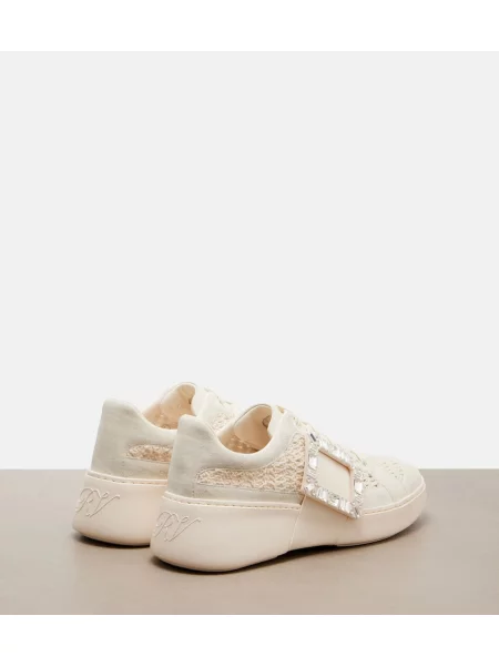 Sneakerși Roger Vivier din piele de căprioară cu platformă alb