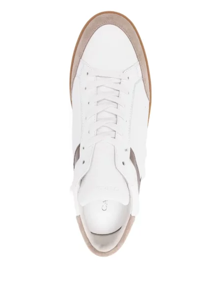 Sneakerși Canali din piele de căprioară alb