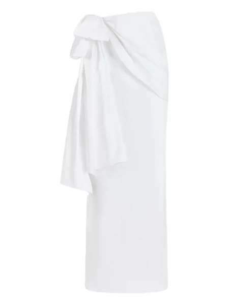 Fustă Rosie Assoulin cu funde drapată alb