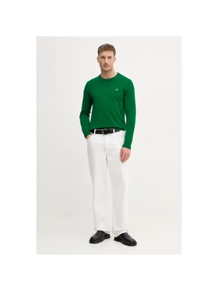 Sweter Gant klasyczny zielony