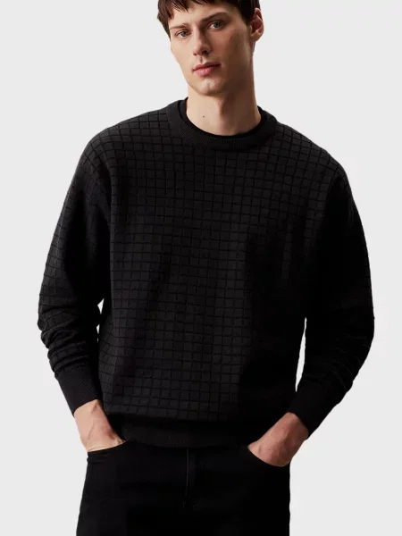 Картатий светр Calvin Klein чорний