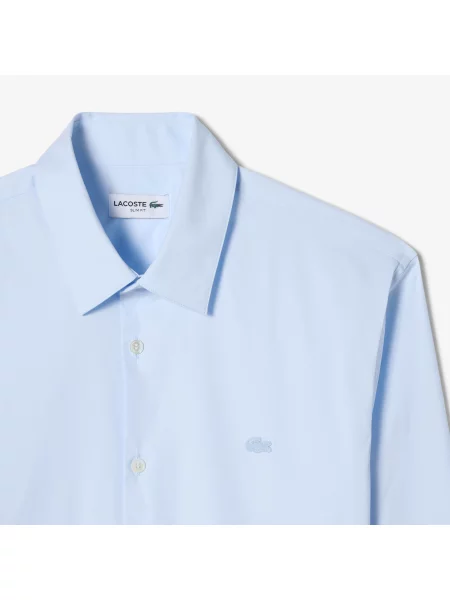 Lacoste Koszula Slim Fit Z Elastycznej Popeliny niebieski
