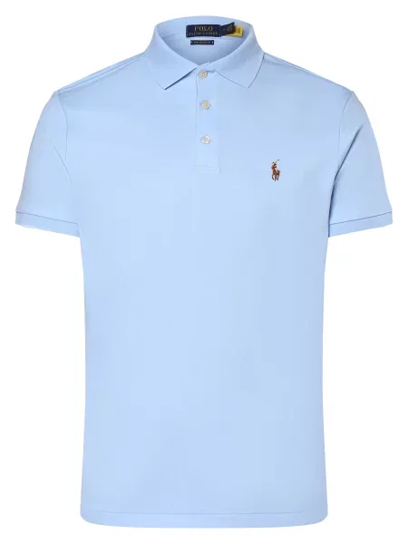 Polo Ralph Lauren Tricou albastru deschis / maro / roșu alb