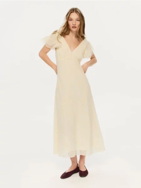 Замшевые балетки Reserved фиолетовые