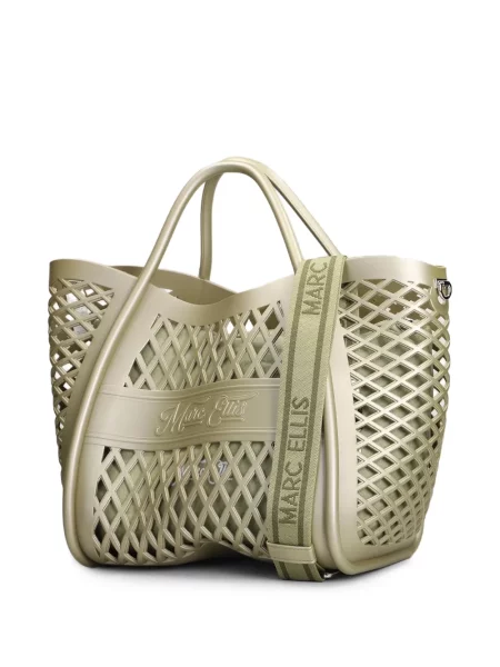 Shopper torbica Marc Ellis bez pete s autogramom zelena