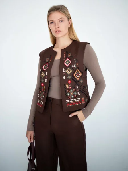 Жилет класичний Едельвіка бавовна/поліестер коричневий