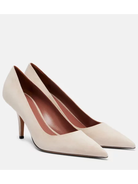 Pantofi cu toc Paris Texas din piele de căprioară bej
