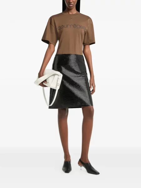 Tricou Courreges cu imagine maro
