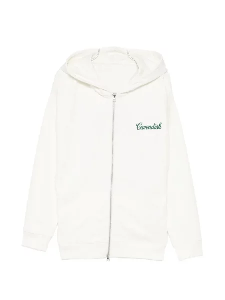 Hanorac cu glugă Cavendish cu broderie alb