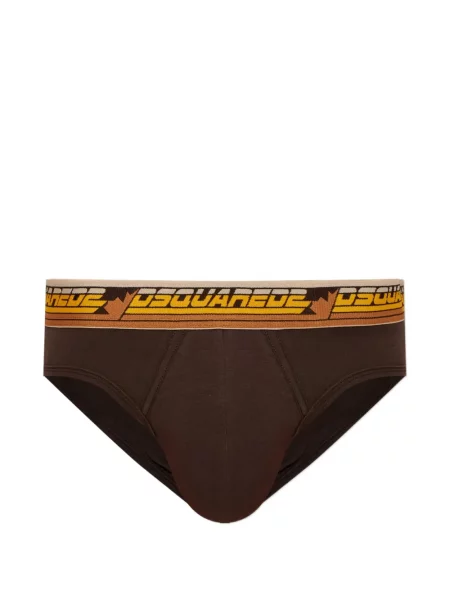 Majtki Dsquared2 z logo brązowe
