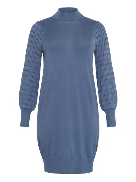 KAFFE CURVE Pletené šaty Lini' modrá